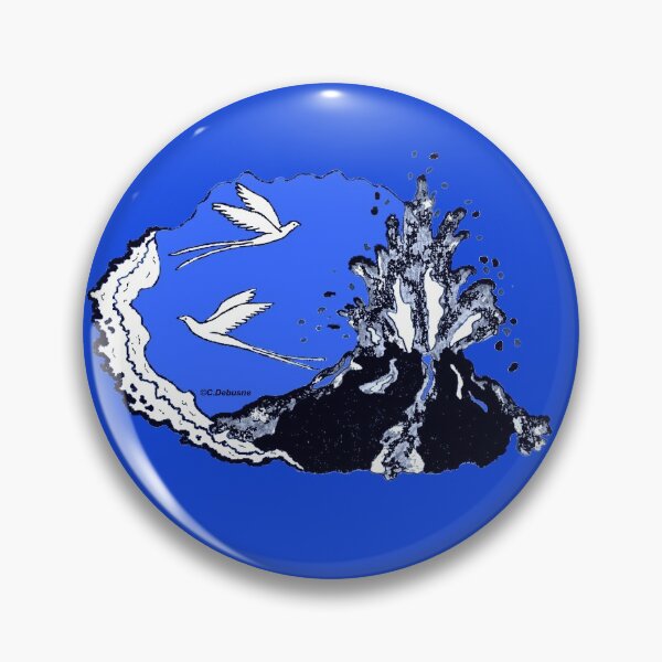 Item preview, Reunion Island. Piton de la Fournaise in blue designed and sold by Catherine Debusne.
