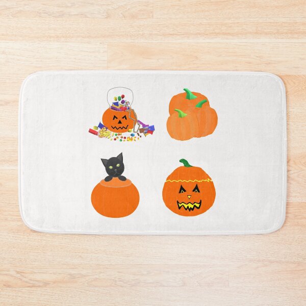 Item preview, Halloween Pumpkins, Candy and Black Cat (White Background) designed and sold by ArtByLM.