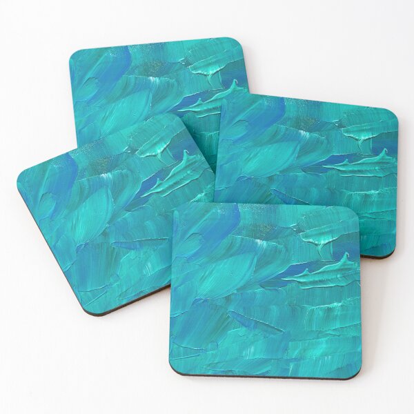 Item preview, Abstract decorative painting canva - shades of blue and turquoise  designed and sold by AllyShop.