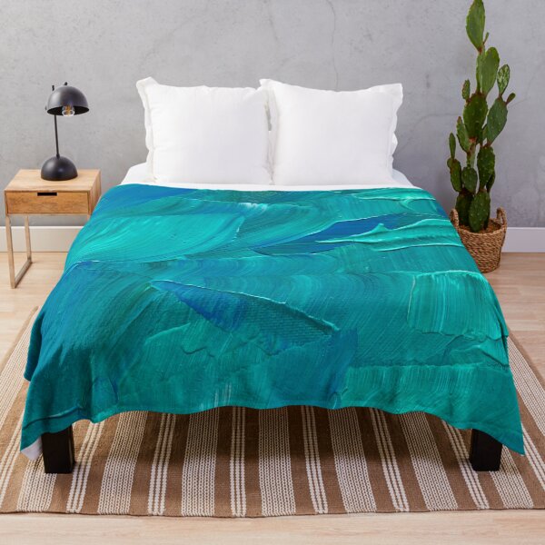 Item preview, Abstract decorative painting canva - shades of blue and turquoise designed and sold by AllyShop.