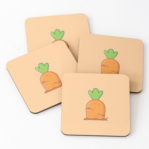 Carrot with worm Coasters (Set of 4)