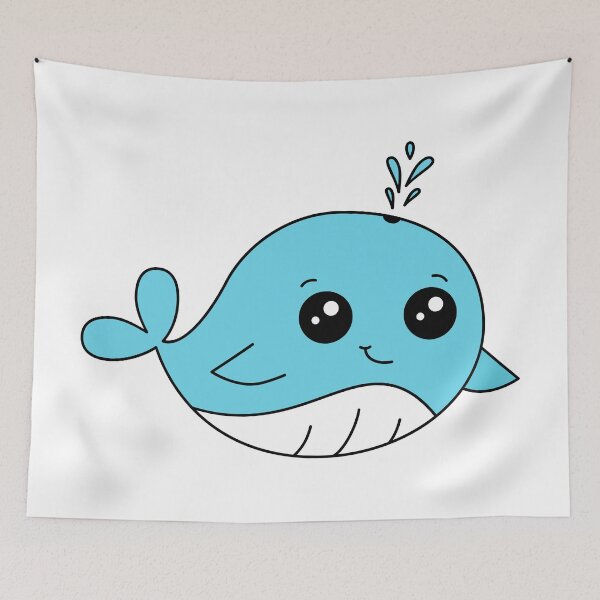 Item preview, Cute baby whale in Kawaii style.  designed and sold by TashaVector.