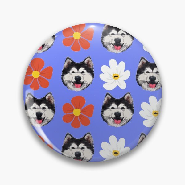 Item preview, siberian husky dog flower cute face mask designed and sold by alaechamlal.
