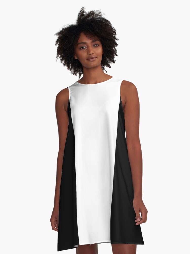 Half Black Half White A Line Dress By Teehowa Redbubble