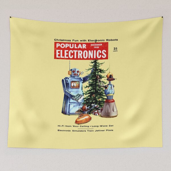 Item preview, POPULAR ELECTRONICS - CHRISTMAS ROBOT MAGAZINE COVER designed and sold by ThrowbackAds.