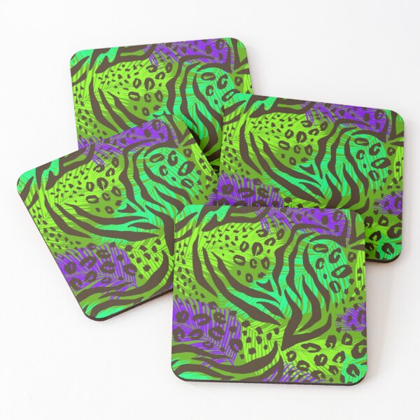 Item preview, Colorful Abstract Animal Print Pattern in Green and Purple designed and sold by Paulele.