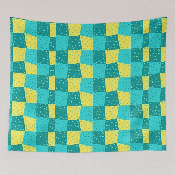 Item preview, Checkered sqaure funky coloful pattern design designed and sold by ashdenent.