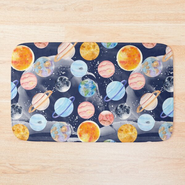 Item preview, Planets | Watercolor | Navy Texture designed and sold by Harpley Design Studio.