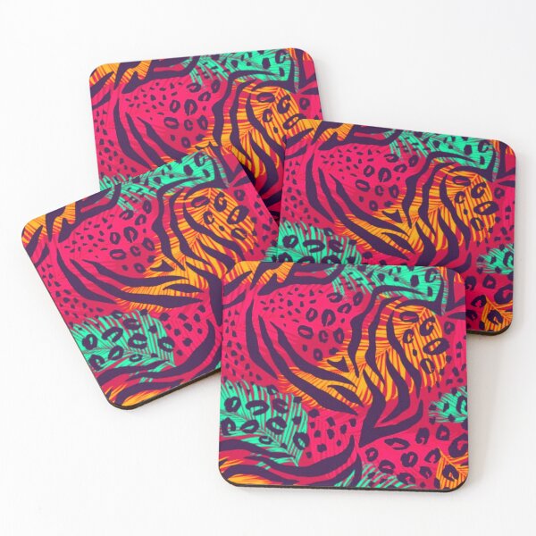 Item preview, Colorful Abstract Animal Print Pattern in Red Orange and Green designed and sold by Paulele.