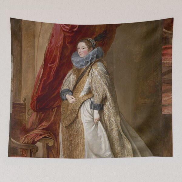Item preview, European royal lady in an opulent golden dress vintage  portrait designed and sold by Vintage Designs +.
