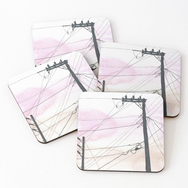 Item preview, Telephone Wire Silhouette Watercolor and Ink designed and sold by Danica Templeton.