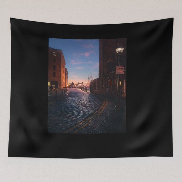Item preview, Hartley Quay Street at sunset  designed and sold by Kipcio.