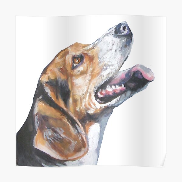 Loving Beagle Fine Art Painting Poster
