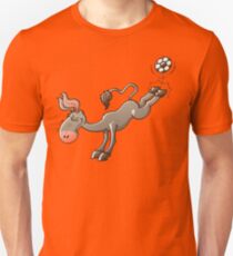 Donkey Shooting a Soccer Ball Slim Fit T-Shirt