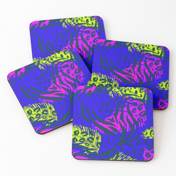 Item preview, Colorful Abstract Animal Print Pattern in Blue Pink and Green designed and sold by Paulele.