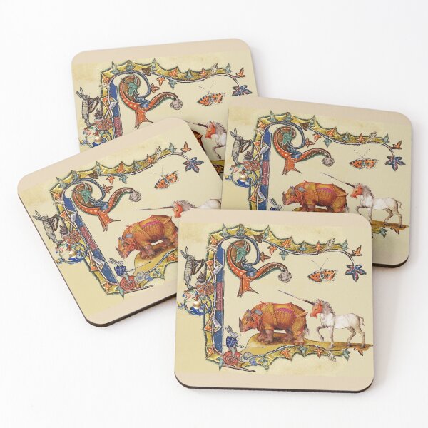 Item preview, WEIRD MEDIEVAL BESTIARY, DRAGON,UNICORN ,RHINO AND KILLER RABBIT designed and sold by BulganLumini.