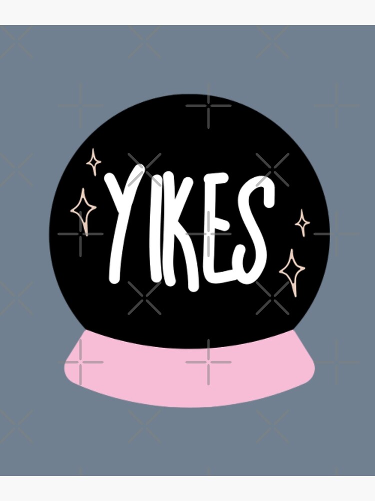 "Yikes Crystal Ball Black and Pink Fortune teller Funny tarot