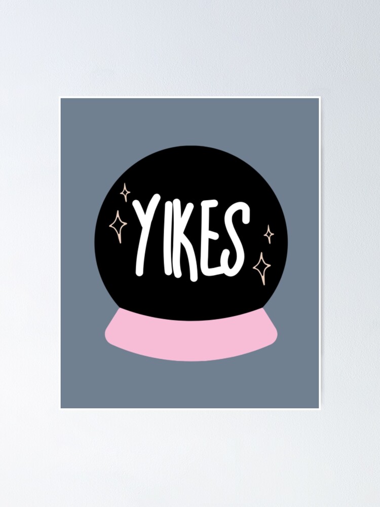 "Yikes Crystal Ball Black and Pink Fortune teller Funny tarot