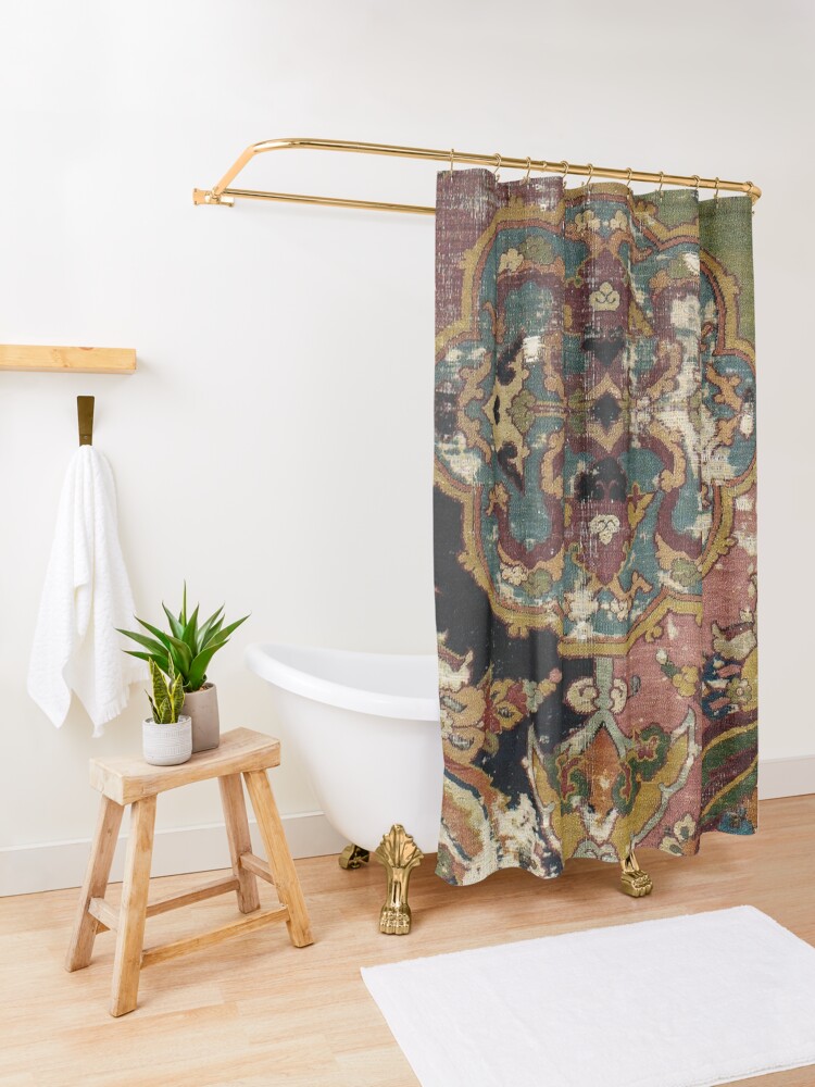 Shower Curtain, Antique Kilim 12 designed and sold by hellcom