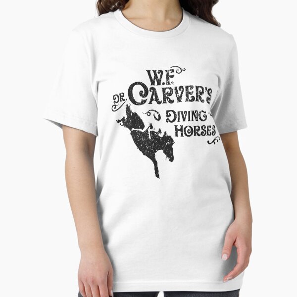 Aperçu de l'œuvre Les chevaux plongeurs du Dr W.F. Carver | Les cœurs sauvages ne peuvent pas être brisés | Autocollants et T-shirts créée et vendue par 90s-Mall.