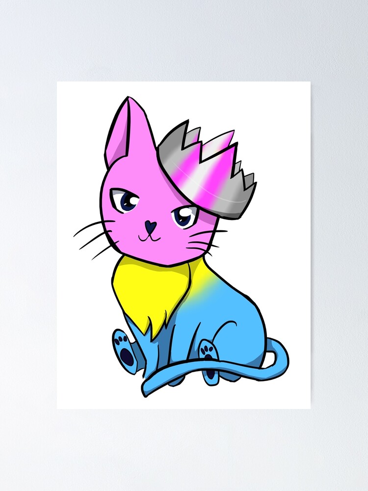 Pansexual Demigirl Pride Cat Poster For Sale By Lunardoodles Redbubble 0599