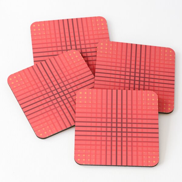 Item preview, Scarlet Cross Grid - Digital Abstract Art 3d Cube Pattern designed and sold by Dator-Abstracts.