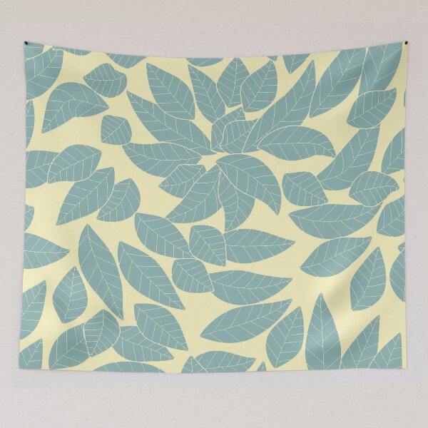 Item preview, Falling Autumn Leaf Pattern Autumn Blue designed and sold by MoonsmileProd.