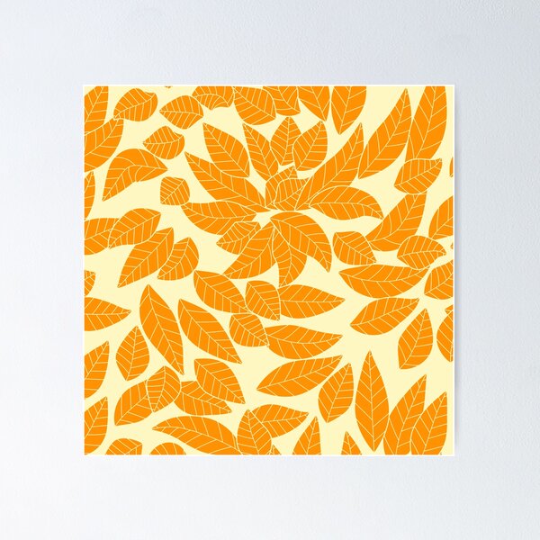 Item preview, Falling Autumn Leaf Pattern - Pumpkin Orange designed and sold by MoonsmileProd.