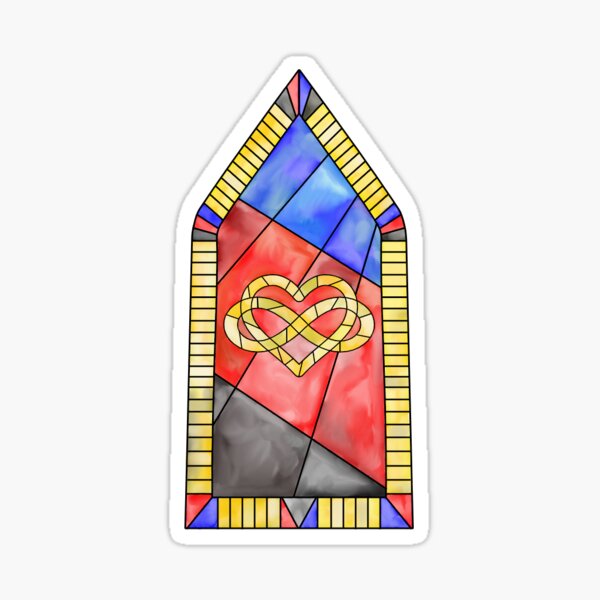 Polyamory Stained Glass Window Sticker