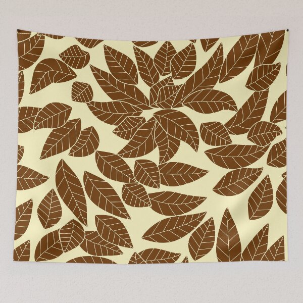 Item preview, Falling Autumn Leaf Pattern - Chestnut Brown designed and sold by MoonsmileProd.
