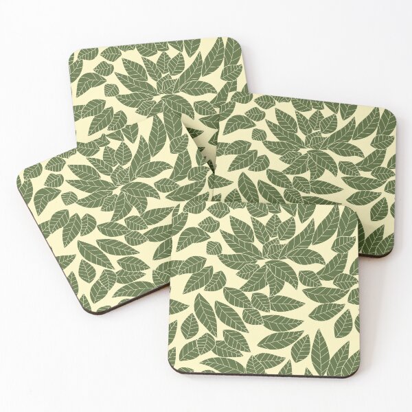 Item preview, Falling Autumn Leaf Pattern - Olive Green designed and sold by MoonsmileProd.