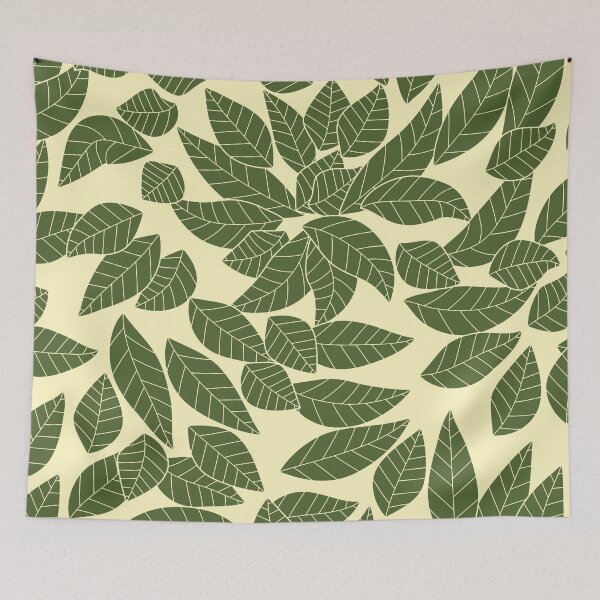 Item preview, Falling Autumn Leaf Pattern - Olive Green designed and sold by MoonsmileProd.