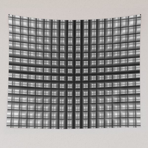 Item preview, Stainless Steel Cross - Digital Abstract Art 3d Cube Grid Pattern designed and sold by Dator-Abstracts.