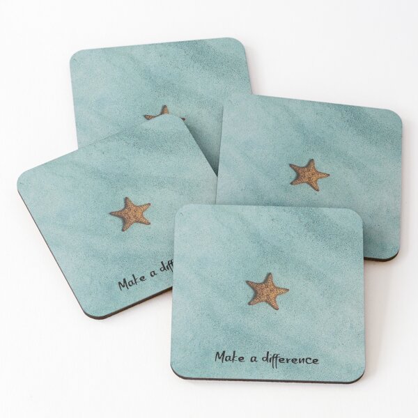 Item preview, Make a difference .... (The Starfish Story). Starfish on sand. Colour. Black text. designed and sold by JellyBeenzz.