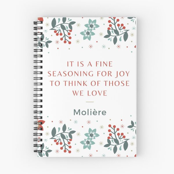 Item preview, It is a fine seasoning for joy to think of those we love - Moliere Molière quote for Christmas Eve designed and sold by Vintage-TM.