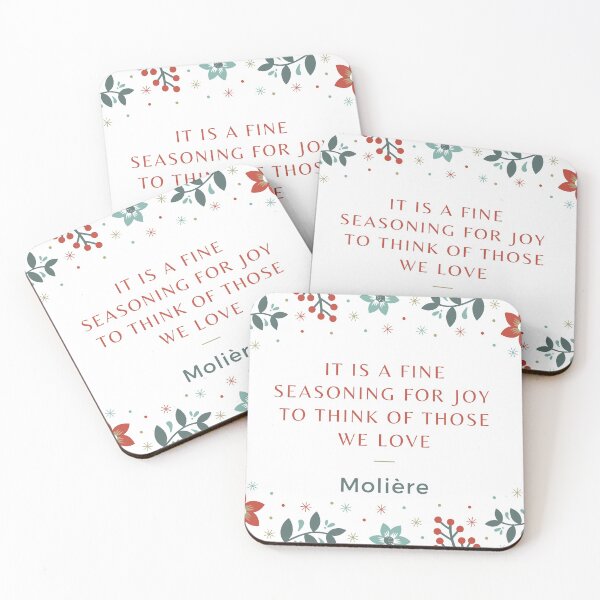 Item preview, It is a fine seasoning for joy to think of those we love - Moliere Molière quote for Christmas Eve designed and sold by Vintage-TM.