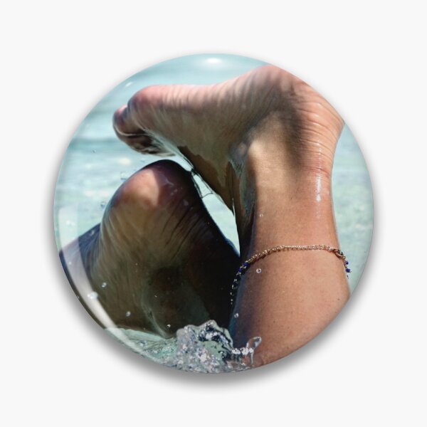 Item preview, woman feet, palms facing the sky, relaxing in  crystal clear water, immersed in the splashes  designed and sold by Flavio Vieri.