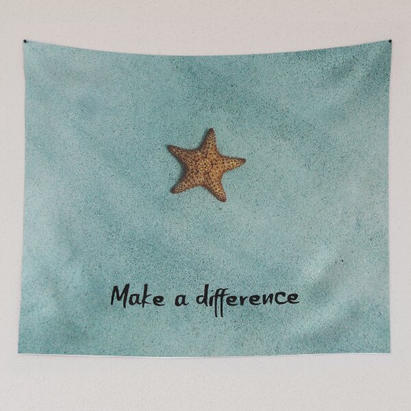 Item preview, Make a difference .... (The Starfish Story). Starfish on sand. Colour. Black text. designed and sold by JellyBeenzz.