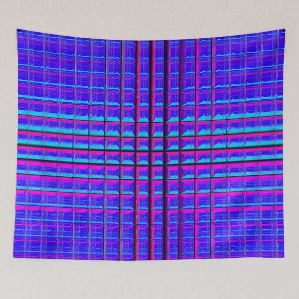 Item preview, Gridded Cyberpunk Cross - Digital Abstract Art 3d Checked Grid Pattern designed and sold by Dator-Abstracts.
