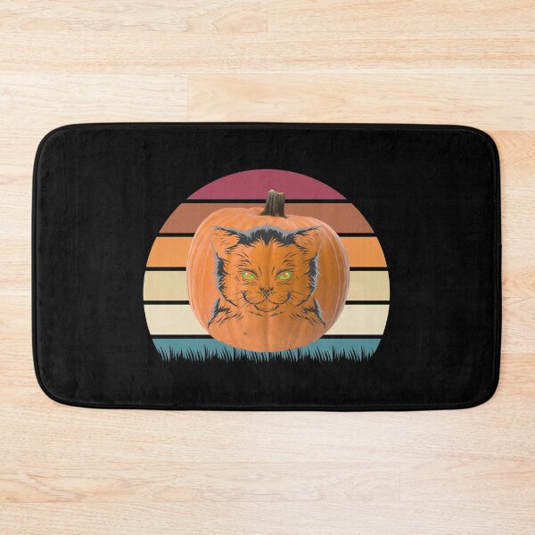 Item preview, Halloween Cat Face On A Pumpkin Retro designed and sold by DELMEO.