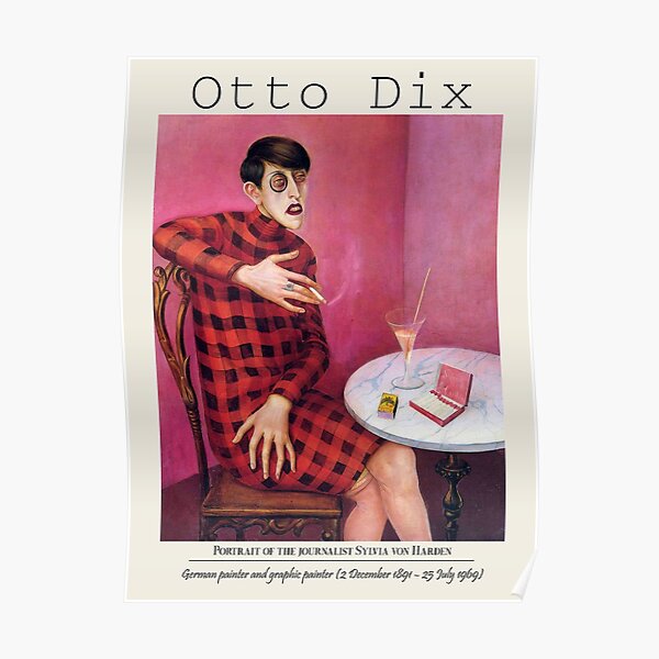 Vintage poster-Portrait of the journalist Sylvia von Harden -Wilhelm Heinrich Otto Dix . Poster