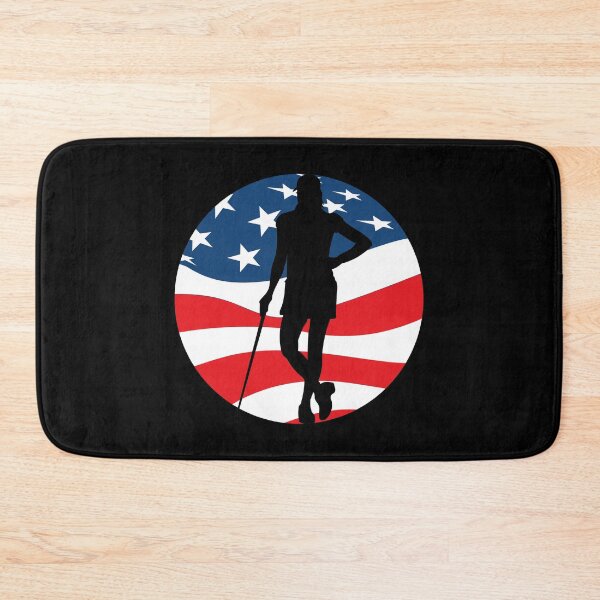 Item preview, Female Golfer USA Vintage American Flag Funny Ladies Golfing Tee Off designed and sold by larspat.