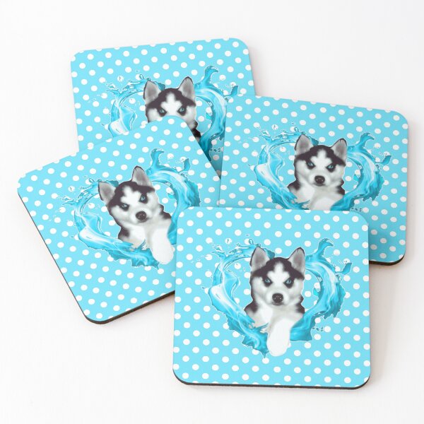 Item preview, Cute husky puppy dog in heart blue boys designed and sold by MyREDBlack.