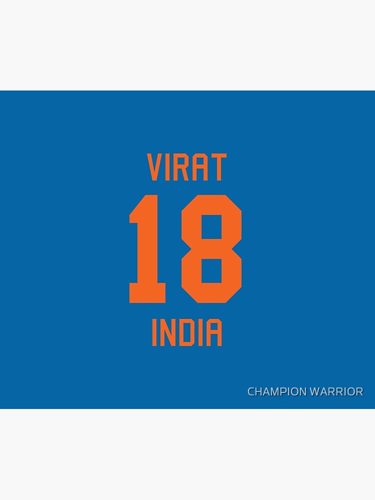"Virat Kohli 18 Indian Cricket Jersey" Art Print for Sale by