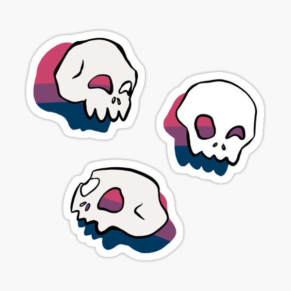 Item preview, Bisexual Pride Skull Set designed and sold by Echsentanz.