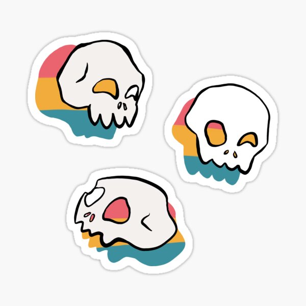 Item preview, Pansexual Pride Skull Set designed and sold by Echsentanz.