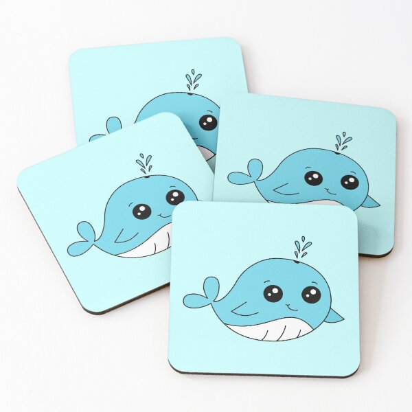 Item preview, Cute blue whale in Kawaii style.  designed and sold by TashaVector.