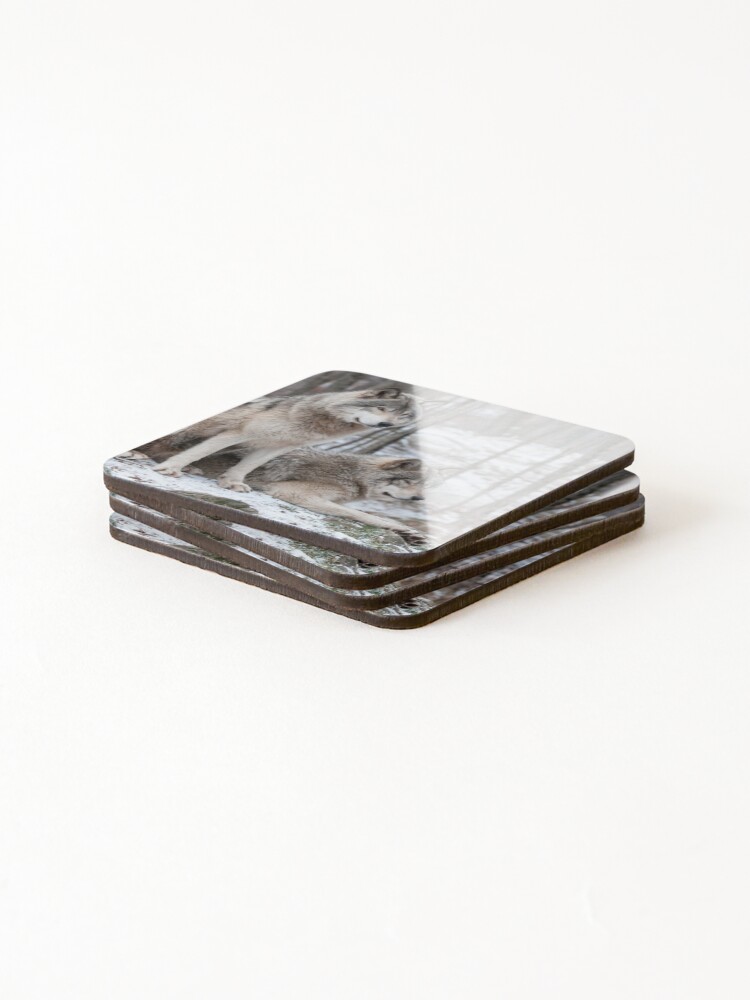 Thumbnail 4 of 5, Coasters (Set of 4), Timber Wolves designed and sold by WolvesOnly.