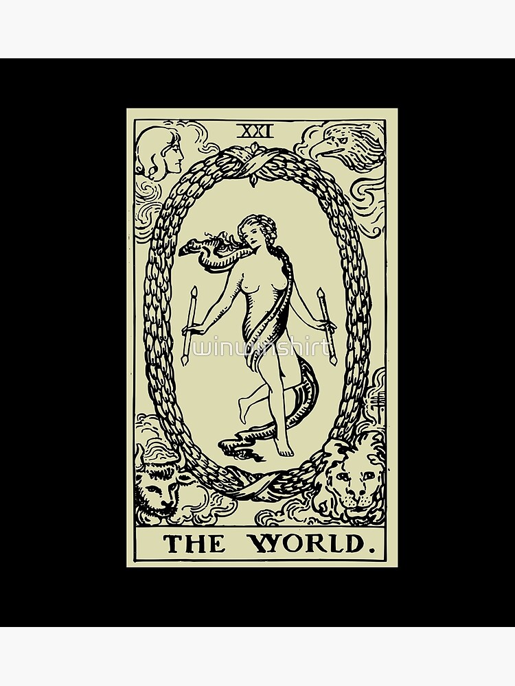 Discover Tarot Card - The World - Psychic Divination - Major Arcana Premium Matte Vertical Poster