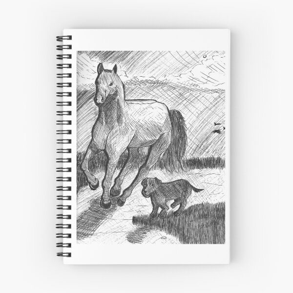 Item preview, Horse and Dog Go Running (Traditional) designed and sold by GothicGeekArt.
